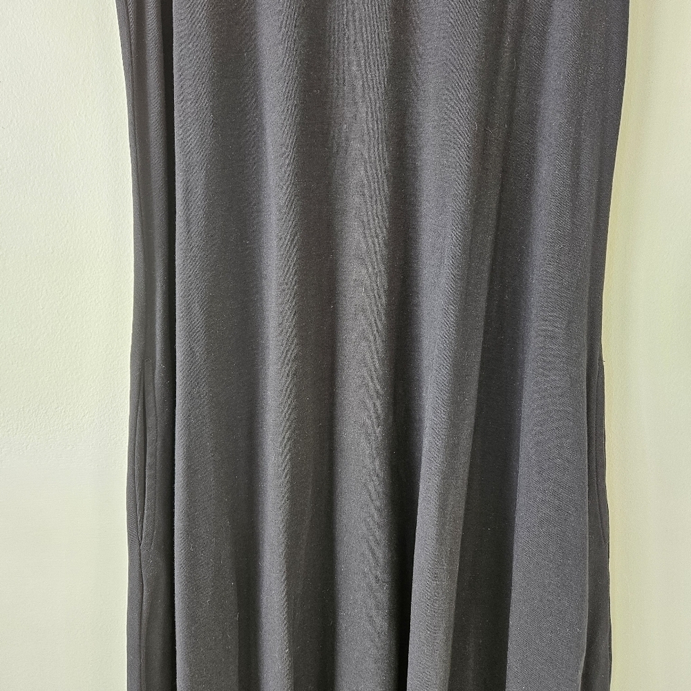 Planet by Lauren G Black & White Pima Cotton Asymmetrical Lagenlook Maxi Dress - Picture 5 of 15